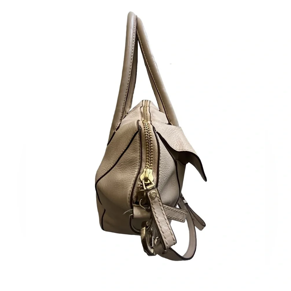 Tory Burch Clara Leather Satchel $495 Light, Pink size, medium Crossbody bag, ￼